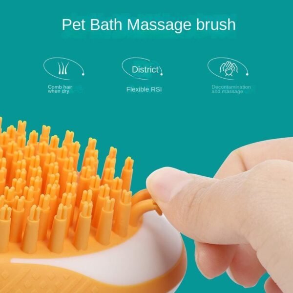 Dog Cat Bath Brush 2-in-1 Pet SPA Massage Comb Soft Silicone Pets Shower Hair Grooming Cmob Dog Cleaning Tool Pet Products - Image 4