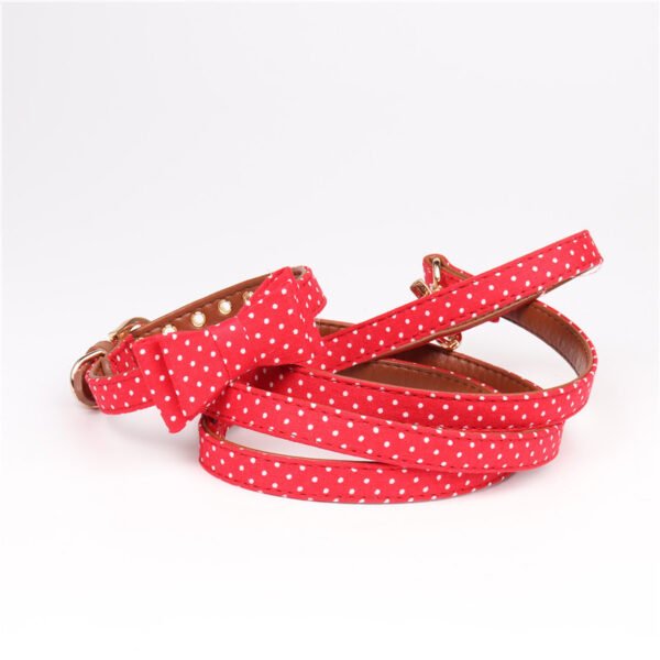 Polka Dot Dog Triangle Scarf Collar Leash Pet Pu Dog Leash - Image 6