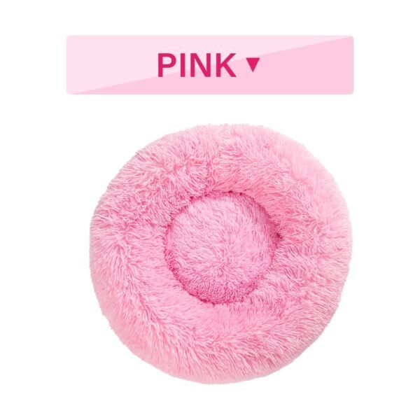 Fluffy Donut Dog Bed  Warm Soft Long Plush Pet Cushion Bed Washable Pet Sofa Mat Calming - Image 9