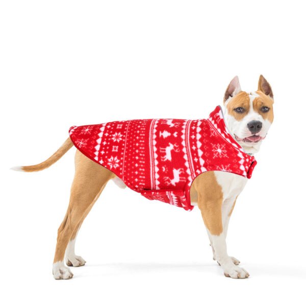 Christmas Printed Polar Fleece Double-sided Dog Jacket - Image 4