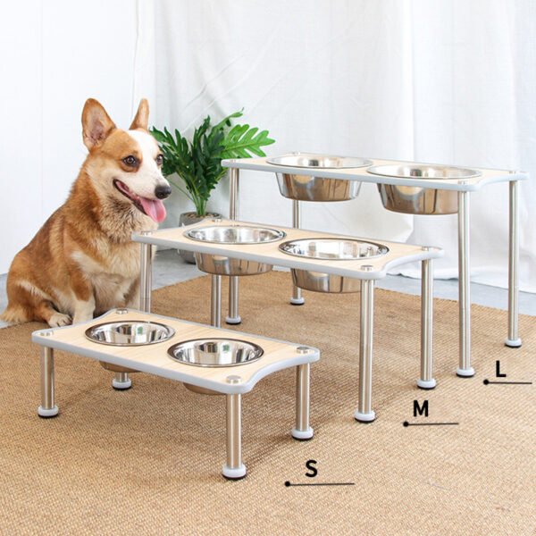 Adjustable Height Dog Food Bowl Rack - Image 7