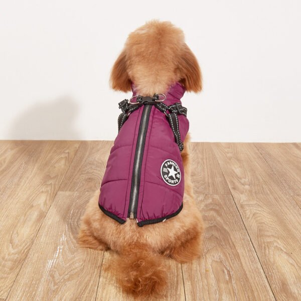 Pet Warm Dog Cotton-padded Clothes Fleece-lined Thickened Reflective Gallus - Image 6