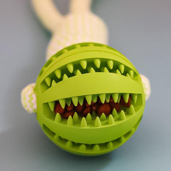 Dog Toys Treat Balls Interactive Hemp Rope Rubber Leaking Balls For Small Dogs Chewing Bite Resistant Toys Pet Tooth Cleaning Bite Resistant Toy Ball For Pet Dogs Puppy - Image 4