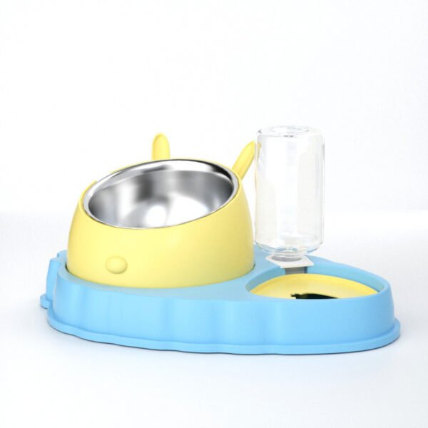 Double Bowl Stainless Steel Carrots Antiskid Pet Feeding Tool Tilt Design Carrot For Indoor - Image 7
