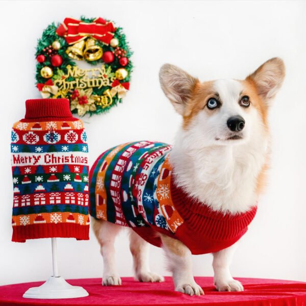 Pet Dog Christmas Turtleneck Sweater - Image 2