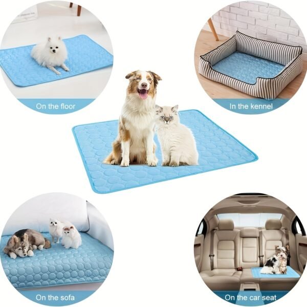Dog Cooling Mat Cooling Pad For Pets Chilly Pad For Kennels, Crates, Cars, Indoor & Outdoor Ice Silk Mat Cooling Blanket Cushion Non-Toxic Breathable Sleep Bed Beach - Image 9