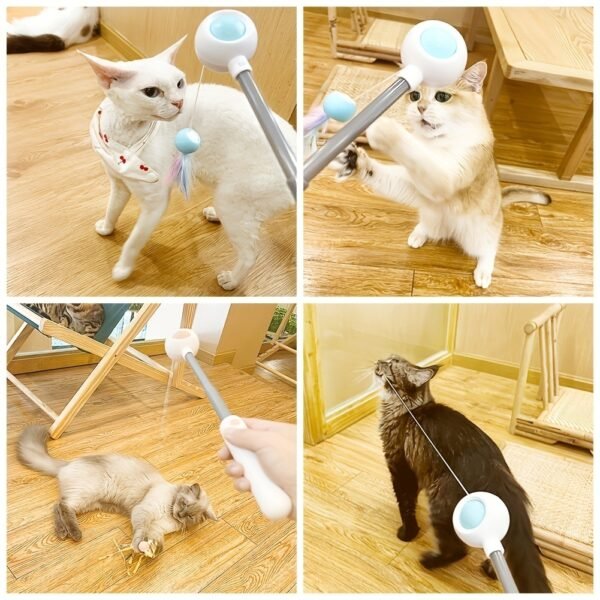 Cat Teaser Stick, Retractable Cat Wand With Replacement Head, Cat Feather Toy, Cat Interactive Toy For Indoor Cats For Relief Boredom And Exercise - Image 5