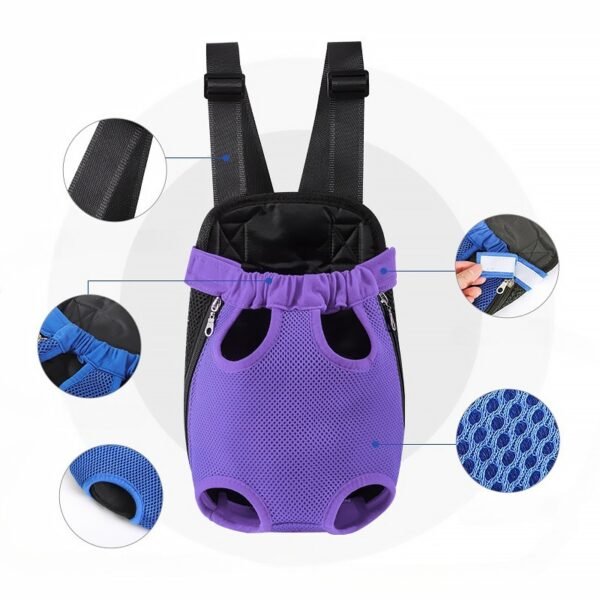 Pet Dog Carrier Backpack For Small Dogs Breathable Portable Dog Bag Adjustable Dog Front Carrier For Hiking Camping Traveling - Image 4