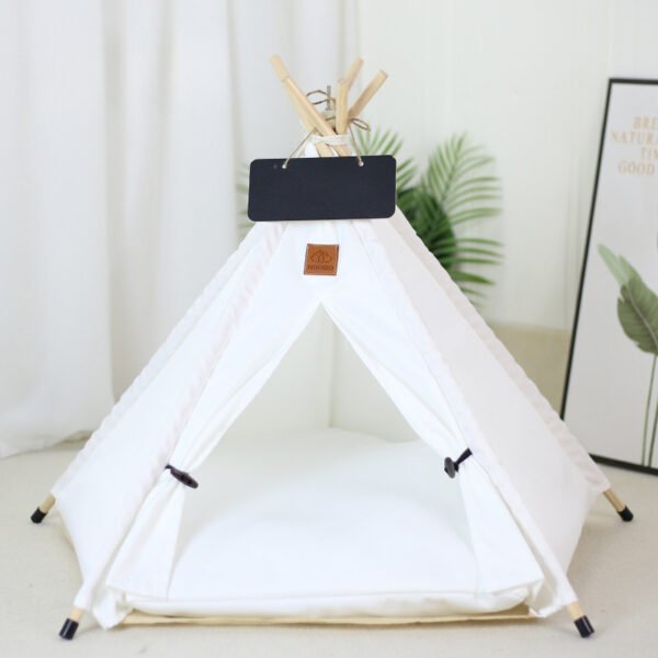 Pet Teepee Tent Dog Cat Bed Portable RWashable Dog Houses Indoor Puppy Beds With Cushion For Small Dogs Cats Rabbits - Image 4