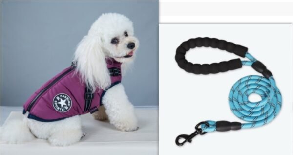 Waterproof Dog Clothes Winter Dog Coat With Harness Warm Pet Clothing - Image 6