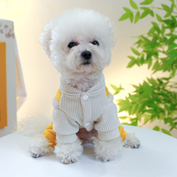 Pet Dog Clothes Corduroy Cute Suspender Pants - Image 4