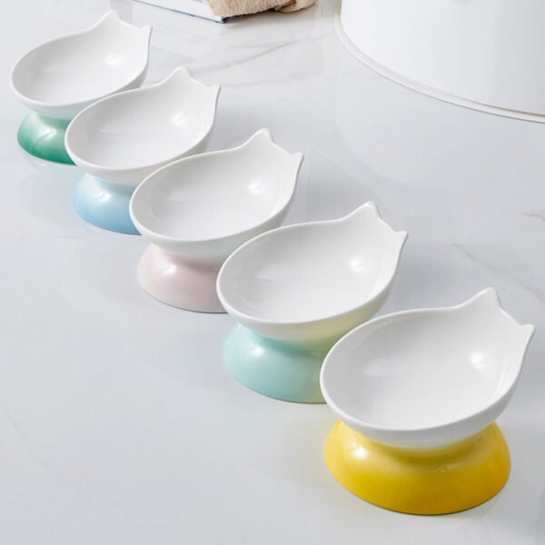 Ceramic Oblique Mouth High-foot Cat Pet Bowl - Image 5