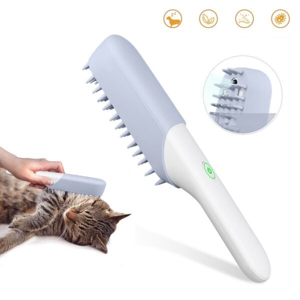 Pet Silicone Massage Brush Deodorant Sterilization Comb Handle Dog Grooming Shaving Massage Cleaning Comb Fur Remove Brush - Image 4