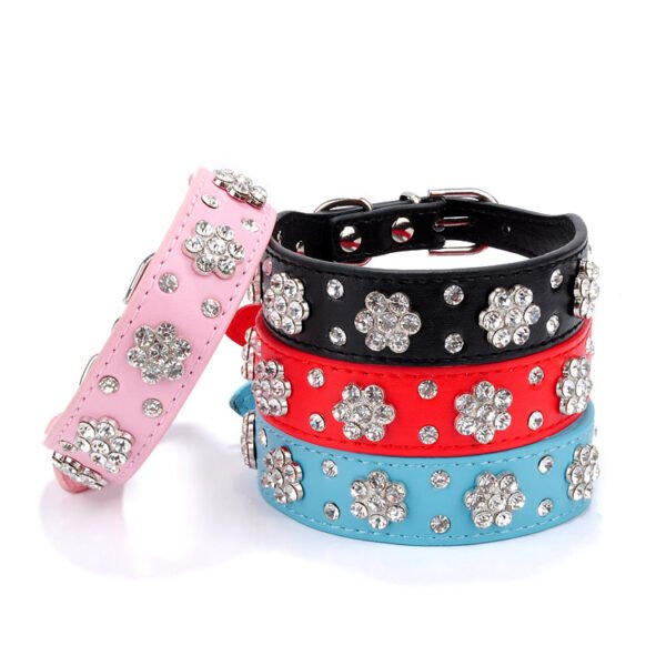 Pet Collar Rhinestone Plum Dog Collar - Image 5
