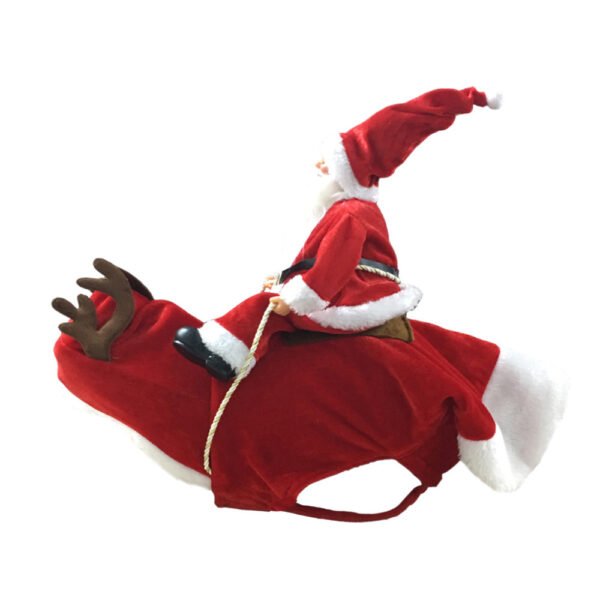 Dog Christmas Clothes Santa Claus Riding Deer - Image 8