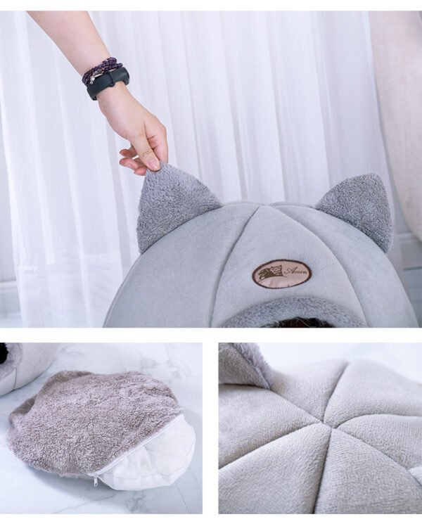 Semi-enclosed warm and fluffy pet nest - Image 4
