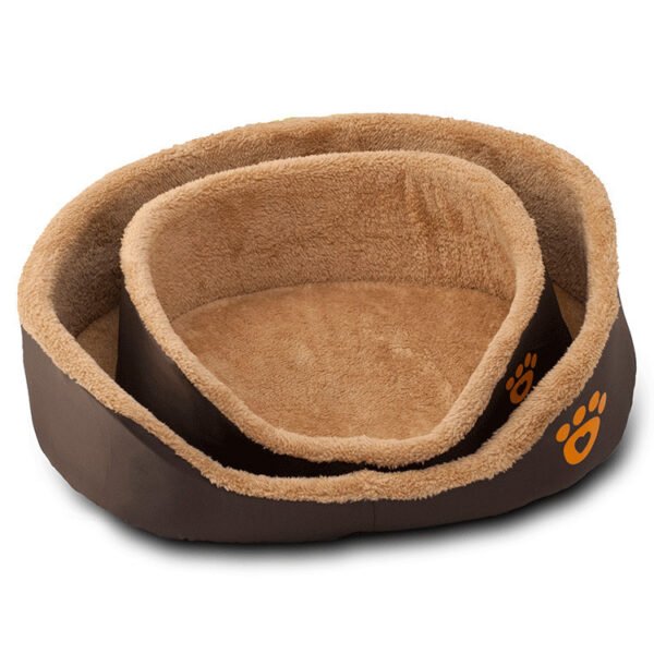 Soft Warm Wool Dog Bed Round Shape Pet Sofa - Image 2