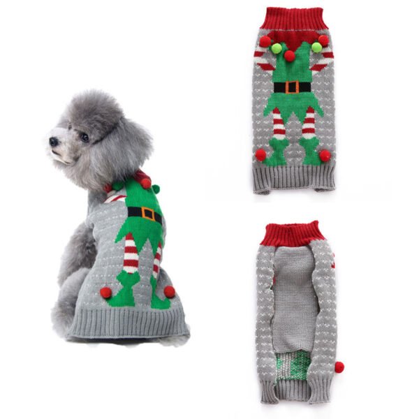 Pet dog clothes christmas pompom christmas small - Image 7