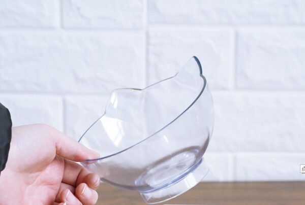 New Inclined Food Cat Dog Oblique Mouth Transparent Single Pet Bowl - Image 3