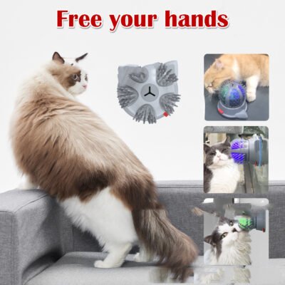 Electric Pet Cat Brush LED Toy Massager Pet Products