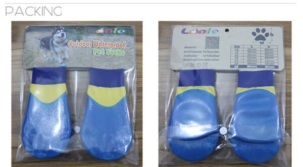 DogSocks Booties Shoes Big Dogs Waterproof Nonslip Rubber Sole, Pet Paw Protector, Elastic Top , for Outdoor Sports - Image 3