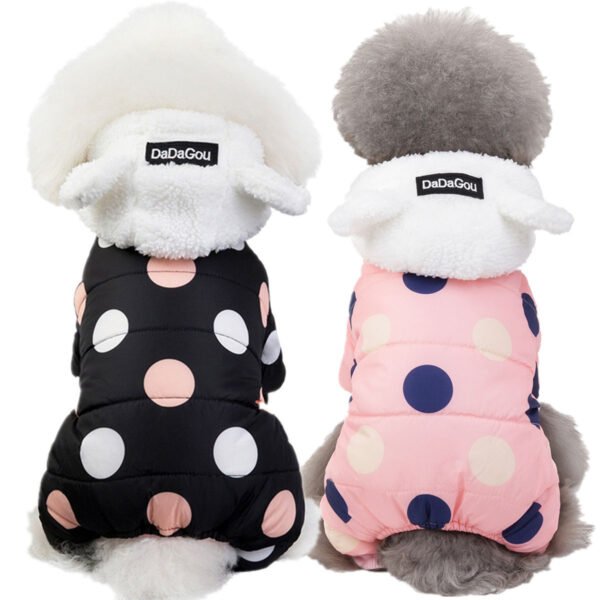Warm big polka dot four-leg cotton jackets - Image 6