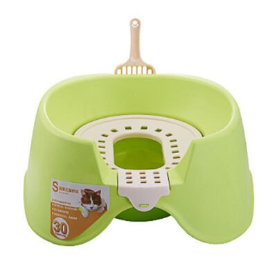Spillproof Cat Litter Pan Semi-enclosed Oversize Cat Toilet
