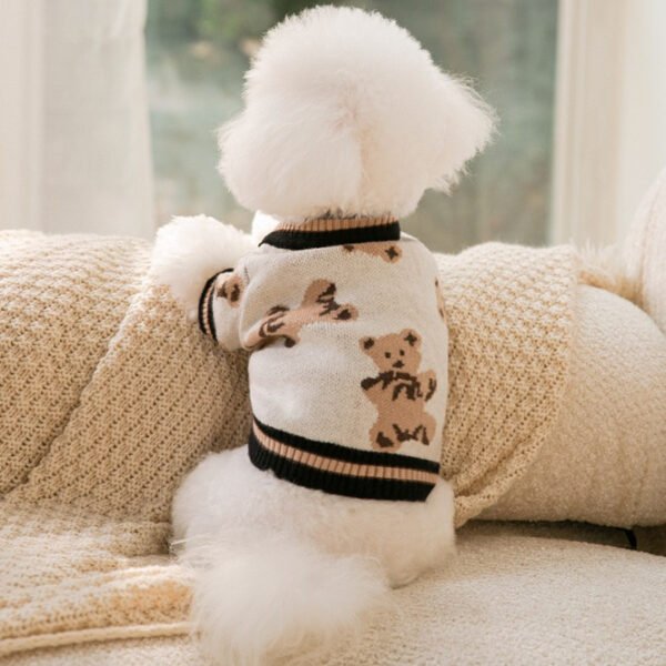 Dog Cat Sweater Preppy Style V-neck Striped Vest Pet Puppy Winter Warm Clothes Apparel For Dogs Cats - Image 9