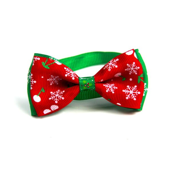 1 Pieces Cute Christmas Pet Supplies Handmade Ribbon Dog Bow Ties 8 Colors Cat Neck Tie Dog Accessories - Image 3