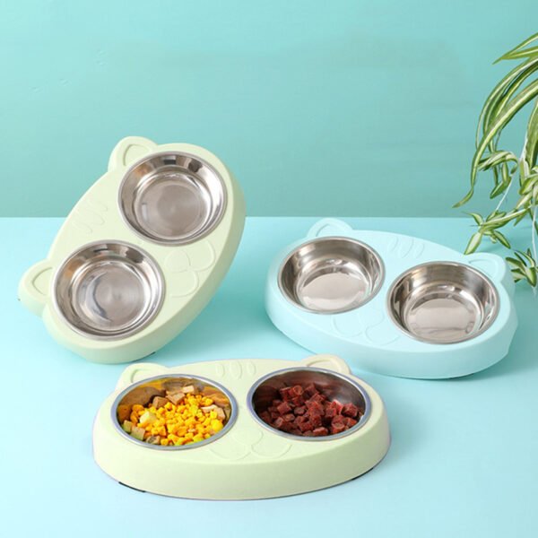 Pet Double Bowls, Stainless Steel Pet Food Water Bowl - Image 8