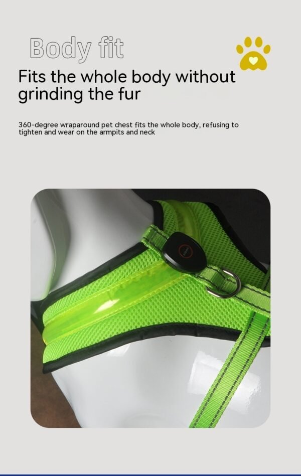 LED Luminous Dog Harness Led USB Charging Dog Chest Strap Vest Pet Safety Reflective Harness Pet Vest For Puppy Large Dog Pet Products - Image 9