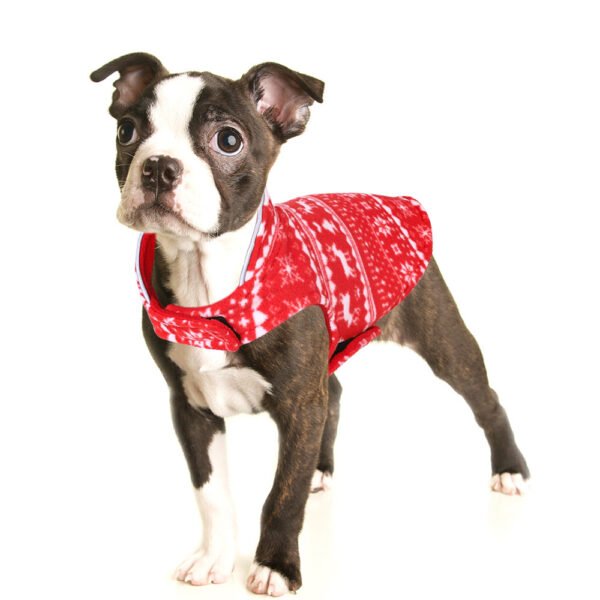 Christmas Printed Polar Fleece Double-sided Dog Jacket - Image 5