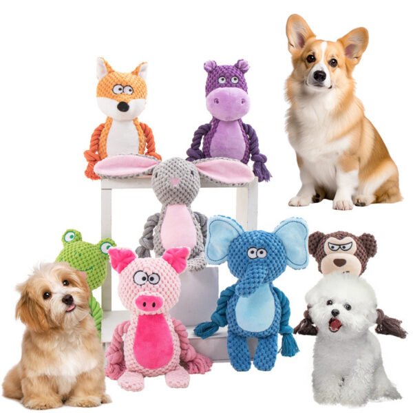 Pet Plush Sound Cotton Rope Toys Interactive Tug Of War Training Item Creative