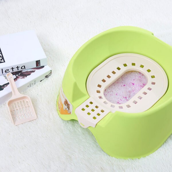 Spillproof Cat Litter Pan Semi-enclosed Oversize  Cat Toilet - Image 3