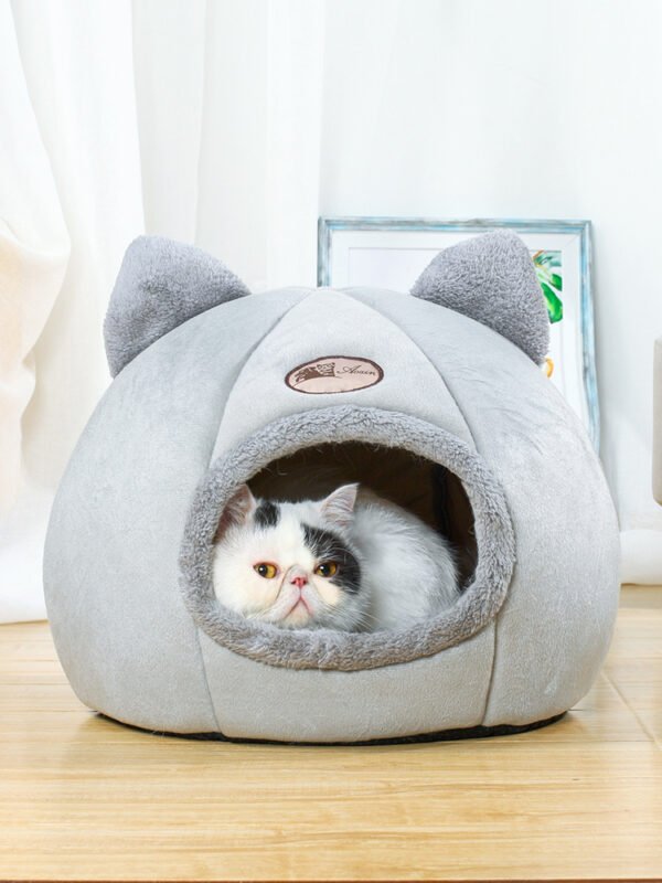 Enclosed Cat Supplies Bed For Warm Sleeping - Image 3