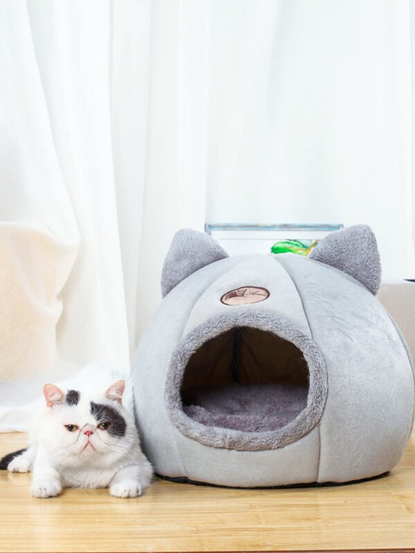 Enclosed Cat Supplies Bed For Warm Sleeping - Image 4
