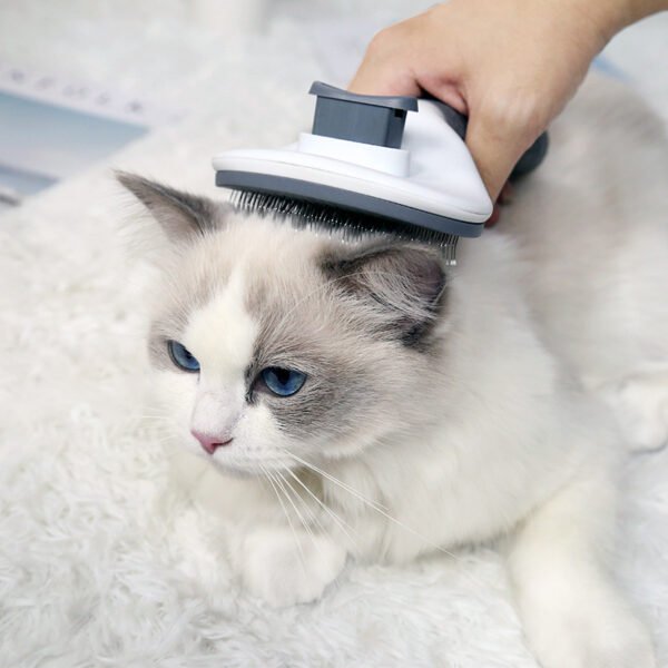 Cat Self-Cleaning Comb Stainless Steel Dog Comb Hair Brush One Key To Remove Floating Artifact - Image 3