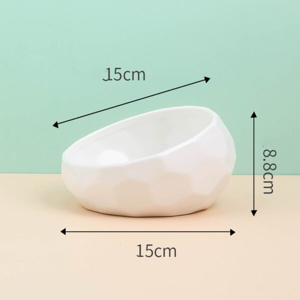 Pet Supplies Bowl Ceramic Cat Bowl Dog Bowl Oblique Mouth - Image 2
