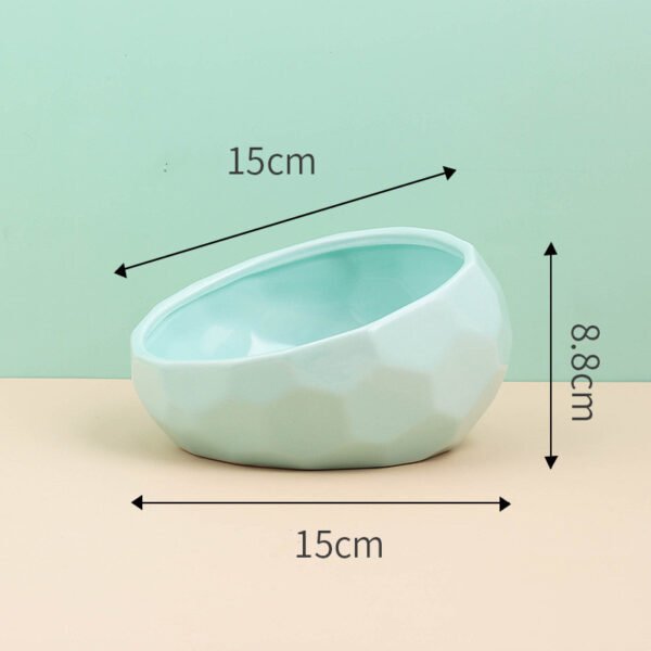 Pet Supplies Bowl Ceramic Cat Bowl Dog Bowl Oblique Mouth - Image 4