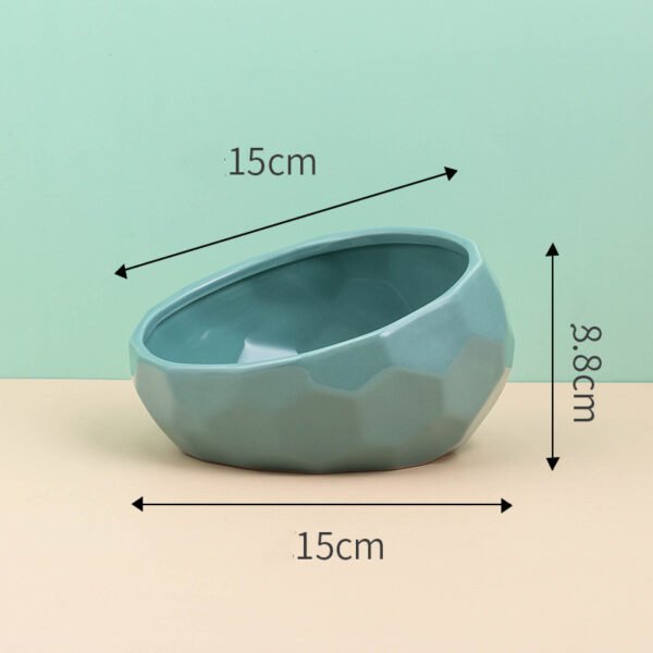 Pet Supplies Bowl Ceramic Cat Bowl Dog Bowl Oblique Mouth - Image 5