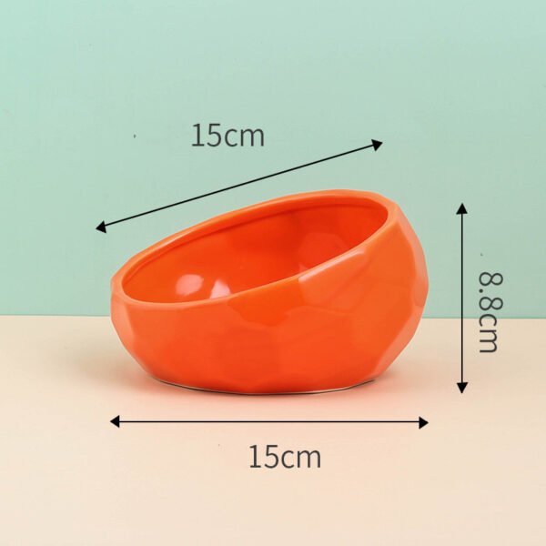 Pet Supplies Bowl Ceramic Cat Bowl Dog Bowl Oblique Mouth - Image 3
