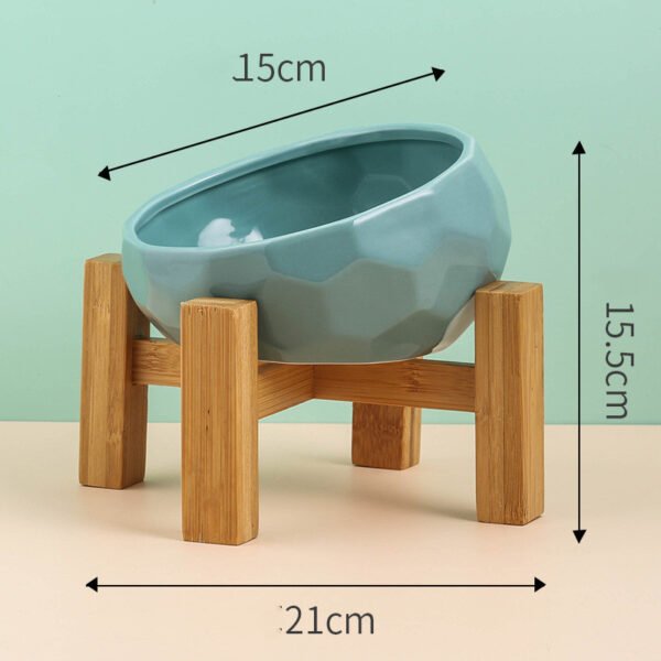 Pet Supplies Bowl Ceramic Cat Bowl Dog Bowl Oblique Mouth - Image 9