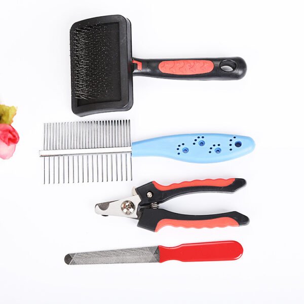 Pet Products Cat And Dog Comb Nail Clippers 4-piece Set - Image 4