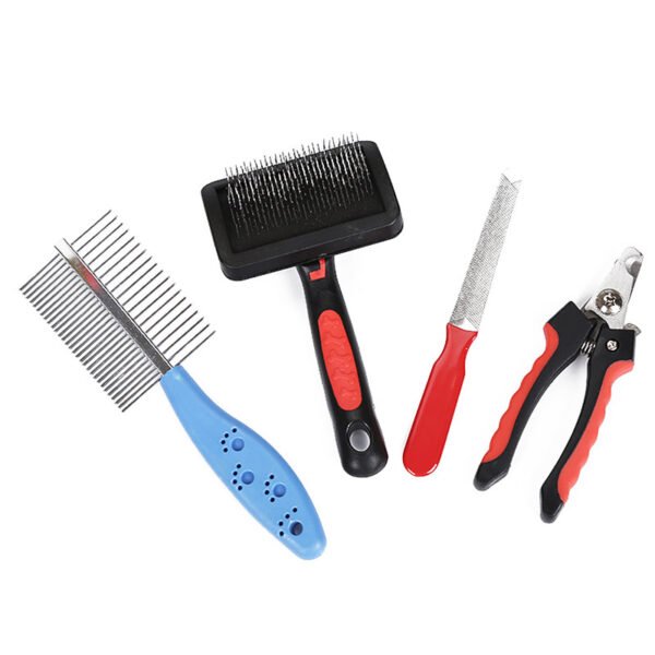 Pet Products Cat And Dog Comb Nail Clippers 4-piece Set - Image 5