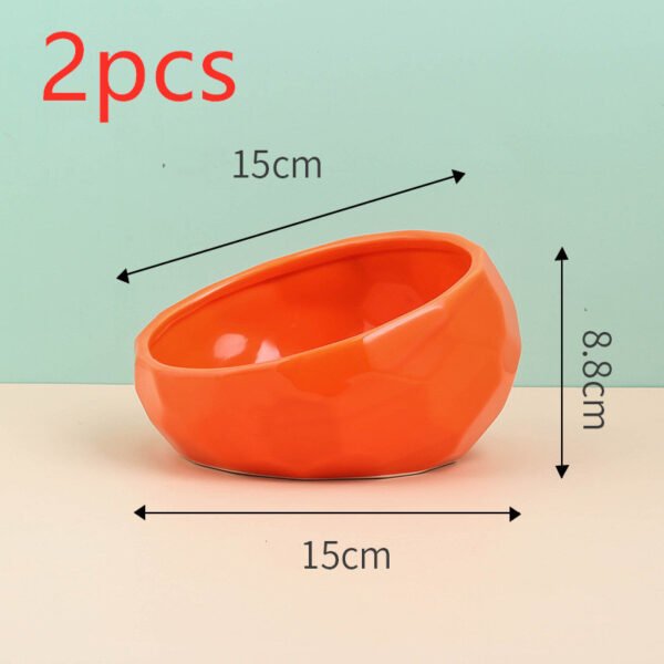 Pet Supplies Bowl Ceramic Cat Bowl Dog Bowl Oblique Mouth - Image 10