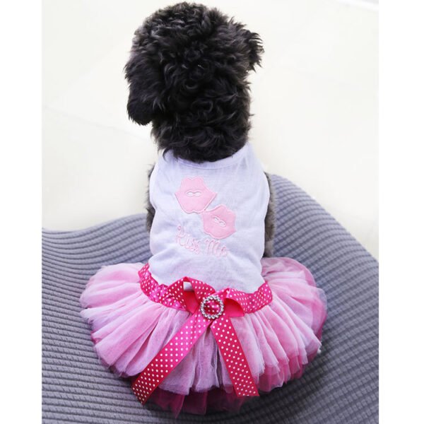 Pet Dog Lips Gauze Dress Princess Dress - Image 5