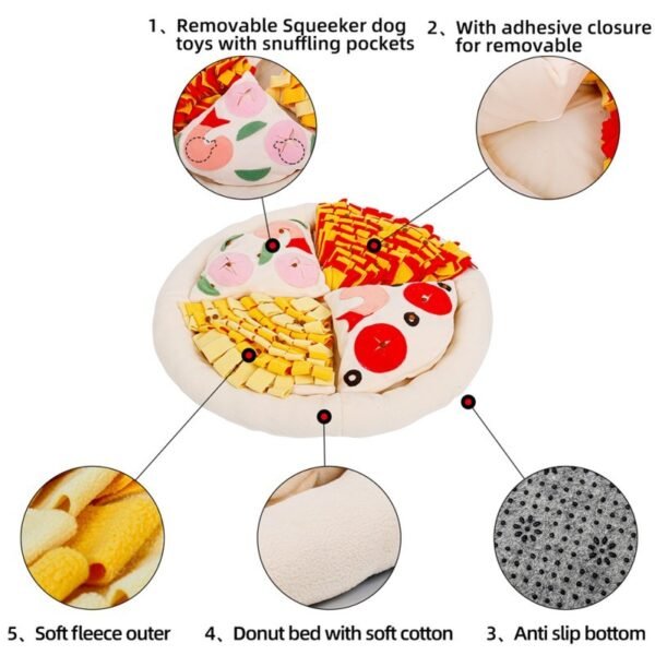 Pet Dog Pizza Hidden Food Sniffing Mat Dog Work Searching Pad For Training Natural Smelling Skills Preventing Damage To Furnitur - Image 5