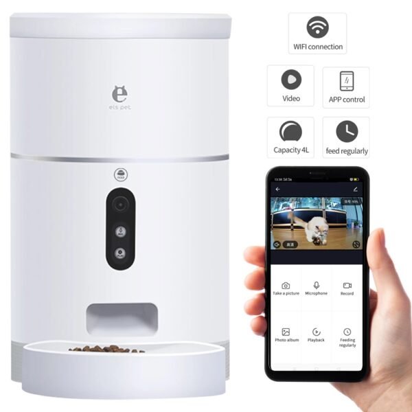 Pet Dog Cat Food Dispenser Bowl with Camera Wide Angle Automatic Pet Feeder Food Bowl APP Control - Image 2