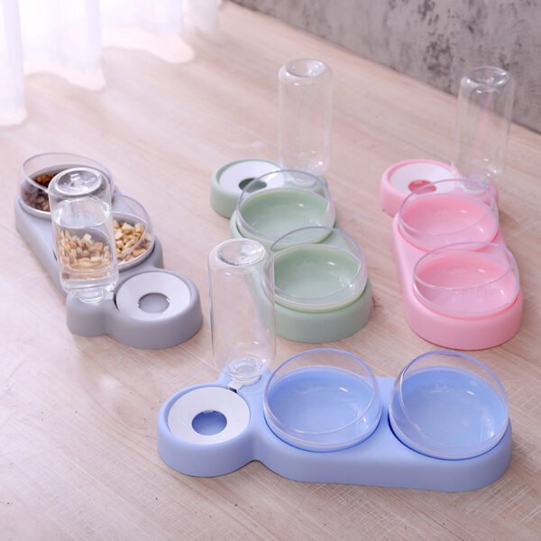 Pet Cat Bowl Automatic Feeder Dog Cat Water and Food Bowl With Water Fountain Double Bowl Drinking Raised Stand - Image 8