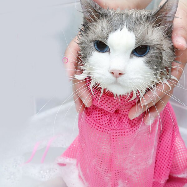 Mesh Cat Bathing Bag Cats Grooming Washing Bags - Image 4